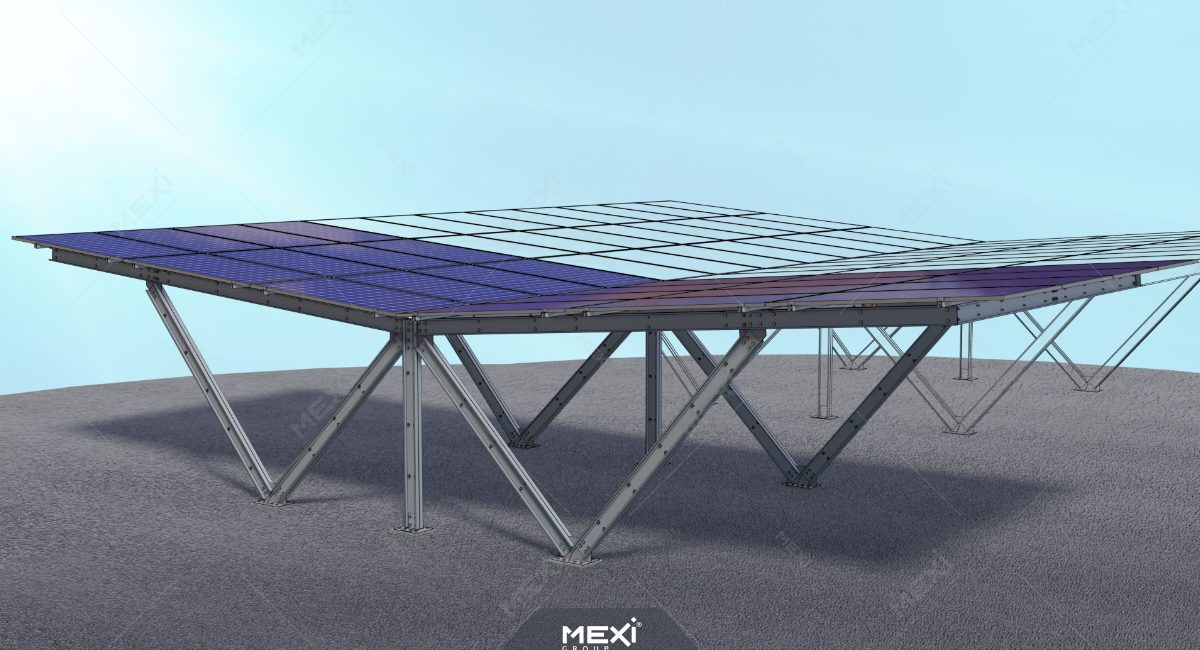 photovoltaic carport structure double parking slot