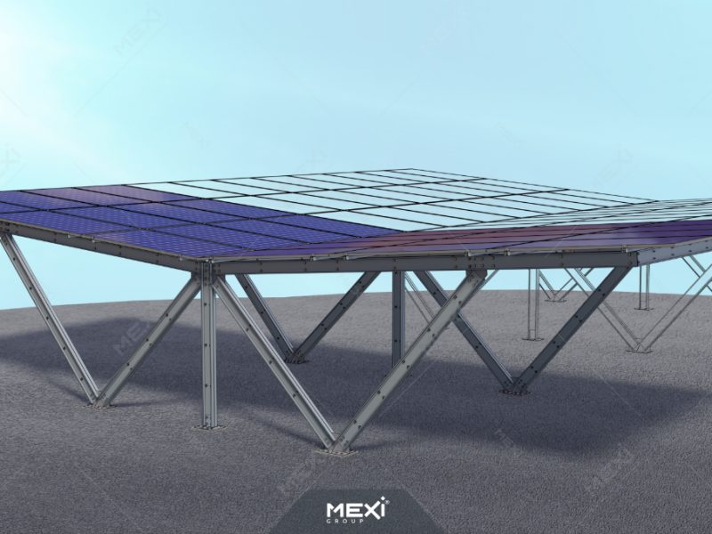 photovoltaic carport structure double parking slot