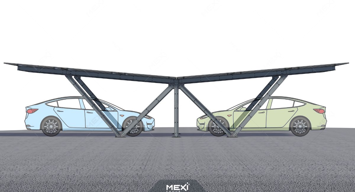 photovoltaic carport model for double parking slot