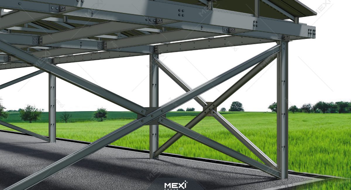 light steel structure for photovoltaic parking space