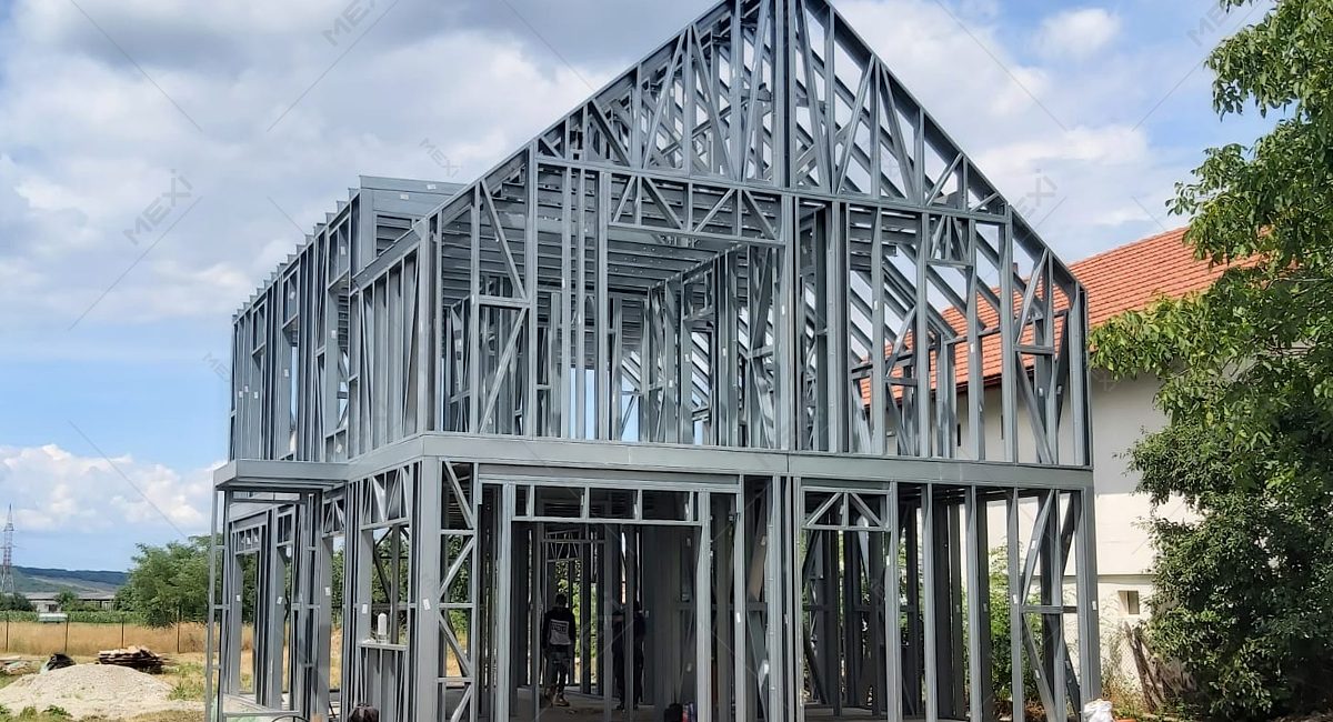 house with attic raised on steel framing