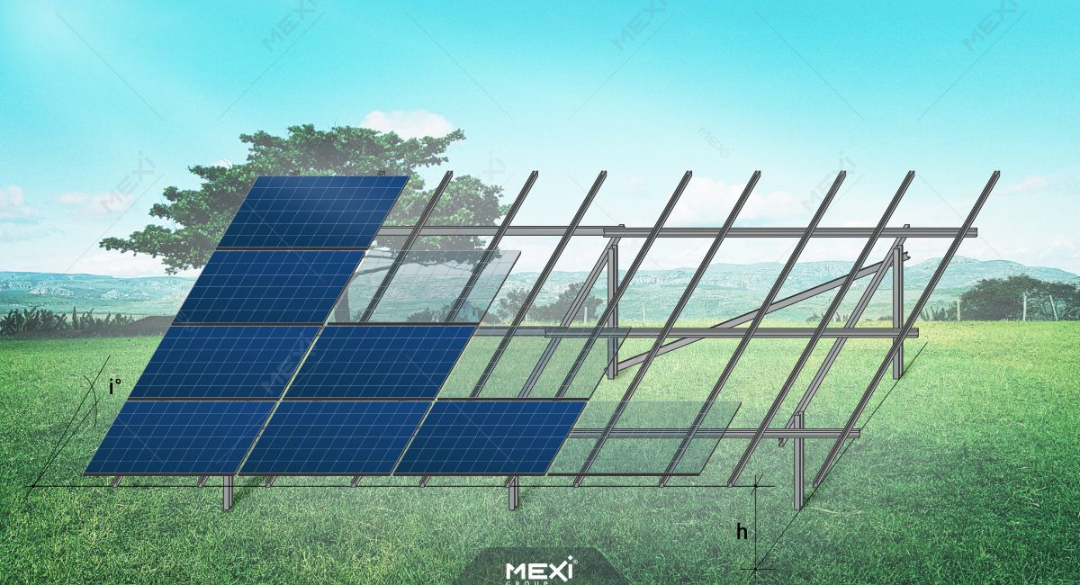 steel structure for solar panels mounted on ground