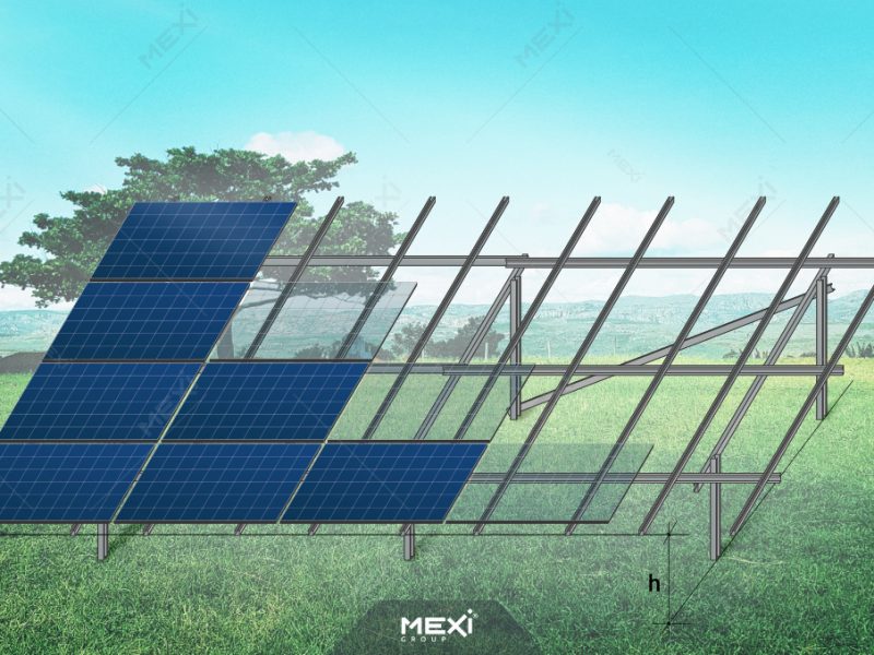 steel structure for solar panels mounted on ground
