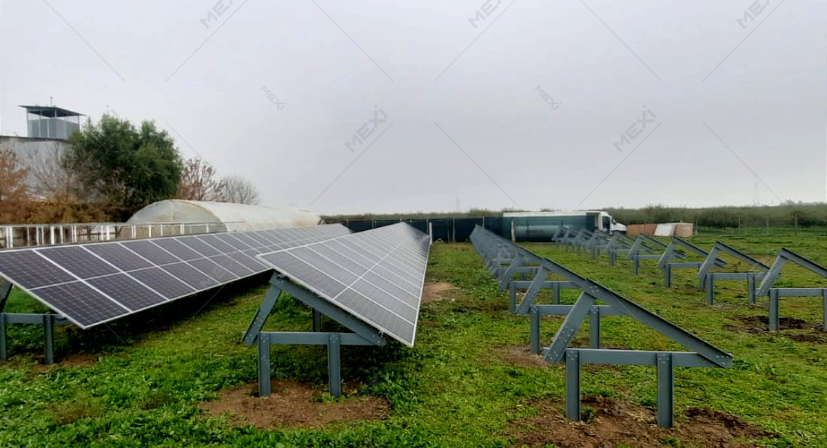 solar park built on light steel structure