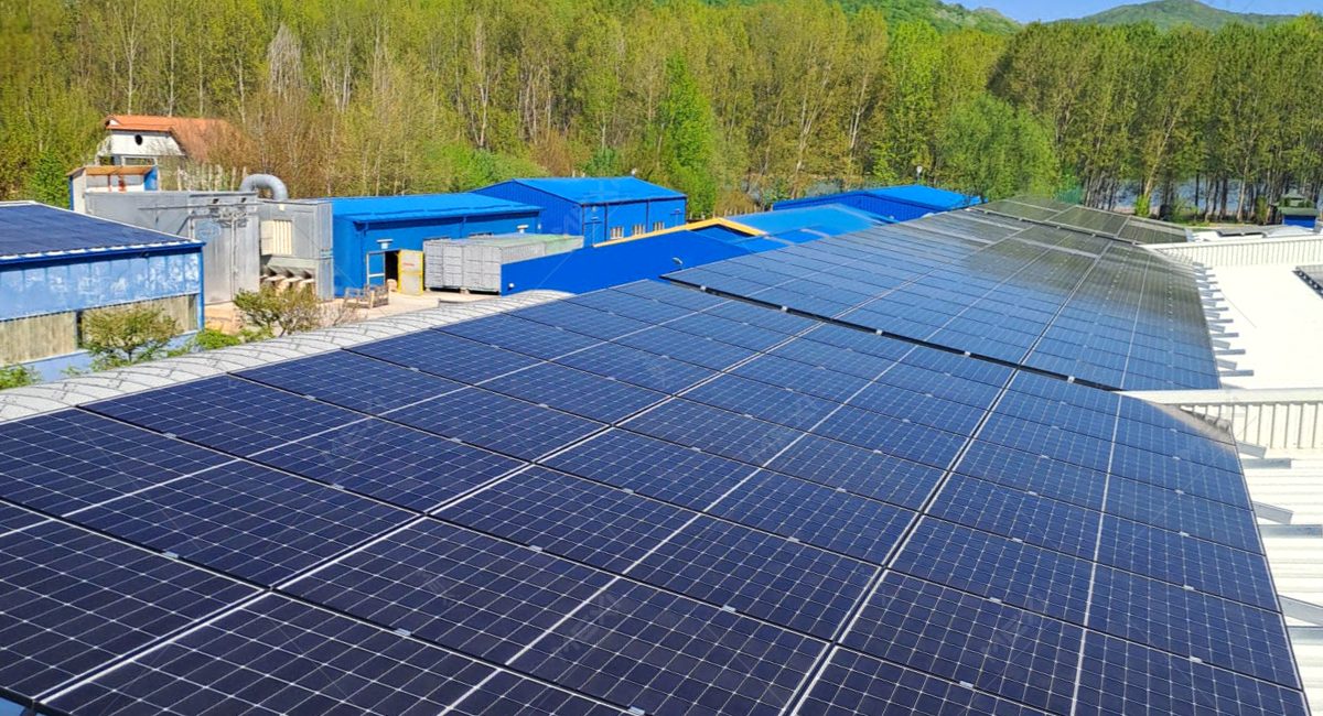 Galvanized steel structure on roof for photovoltaic power station