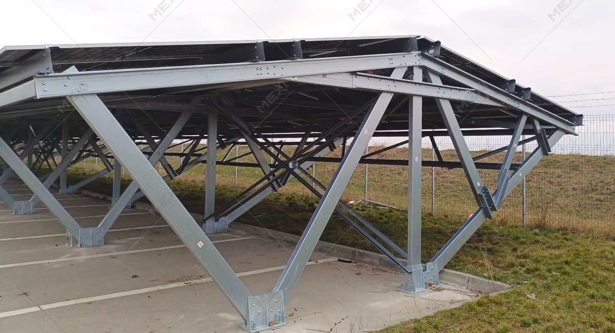PV solar parking (carport) structure construction with MEXI® steel profiles