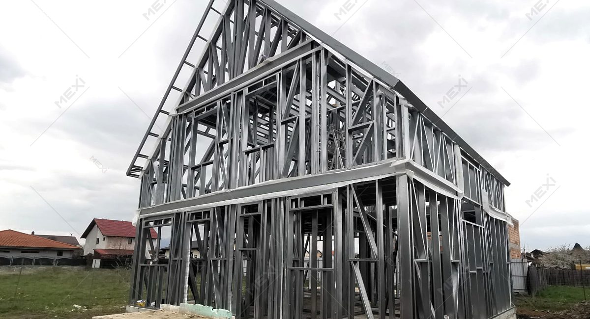House with attic built with light gauge steel framing system